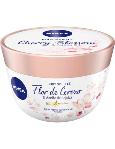 NIVEA TARRO  BODY SOUFFLE 200ML FLOR CEREZO Y ACEITE JOJOBA