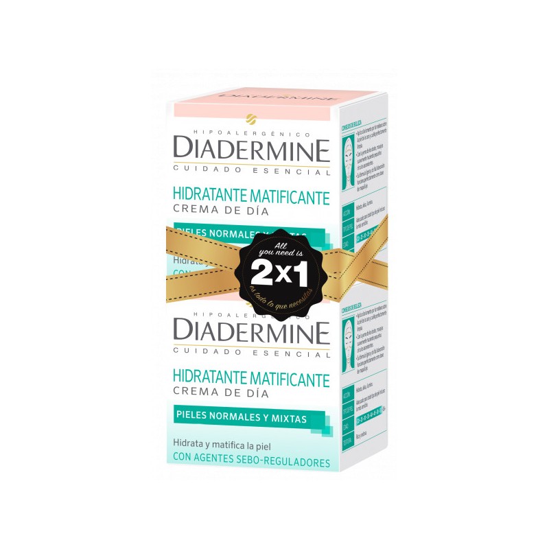 Crema Día Hidratante Matificante  Diadermine 2x1